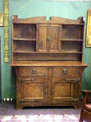 English Arts and Crafts Buffet Hutch